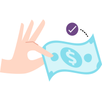Icon von einer Hand, die einen Geldschein hält
